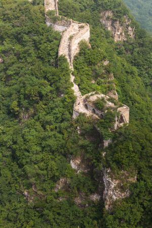 中国,北京,航拍,树木,箭扣长城,历史古迹,自然风光,森林,山川,俯瞰,植物,建筑