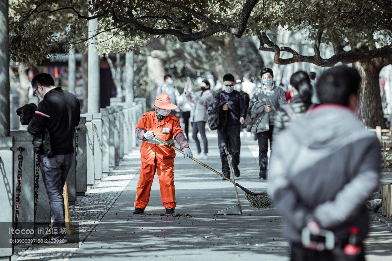 环卫工人,道路,环境人像