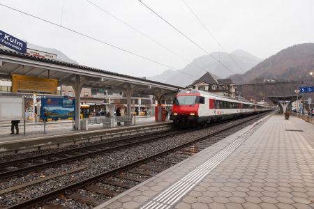 建筑,瑞士,交通工具,火车,国外