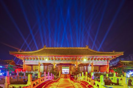 寺庙,建筑,夜晚,北京,城镇