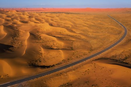 沙漠,公路,航拍,道路,自然风光