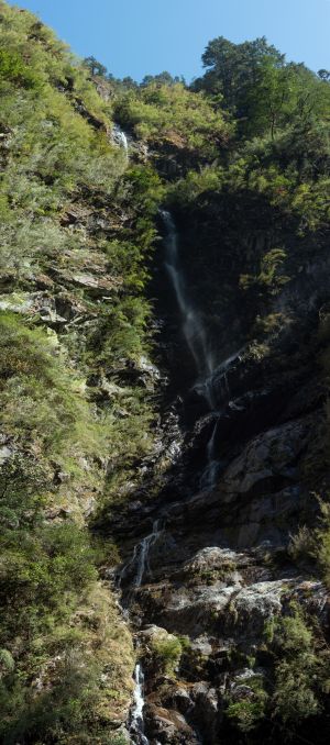 山川,植物,岩石,瀑布,自然风光,灌木