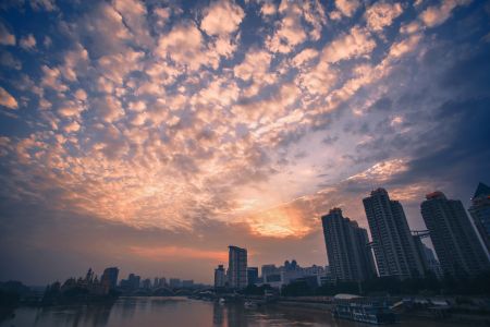 天空,自然风光,建筑,自然图像,气候气象,卷积云,霞光