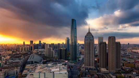 城镇,都市,建筑,日落