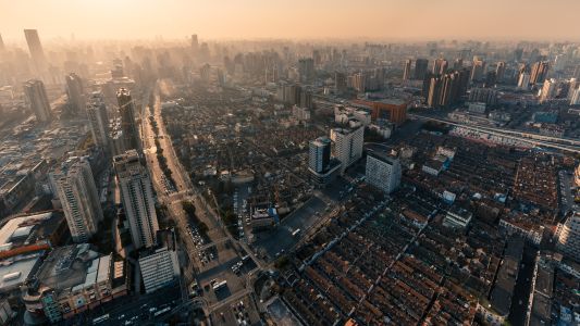 天空,现代建筑,城镇,建筑,城市道路,日出,全景,都市