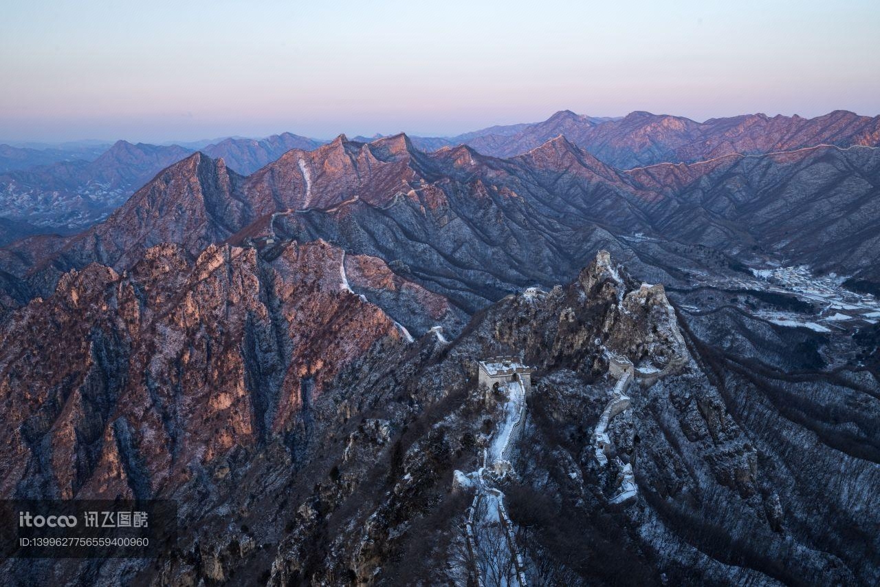 山川,冬天,箭扣长城